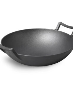 1-SOGA 32cm Commercial Cast Iron Wok FryPan Fry Pan with Double Handle
