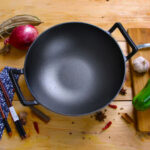 2-SOGA 2X 32cm Commercial Cast Iron Wok FryPan Fry Pan with Double Handle