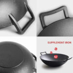 8-SOGA 2X 32cm Commercial Cast Iron Wok FryPan Fry Pan with Double Handle