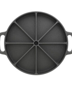 1-SOGA 21.5CM Round Cast Iron Baking Wedge Pan Cornbread Cake 8-Slice Baking Dish with Handle