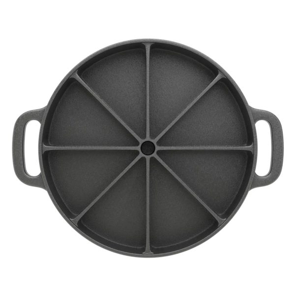 1-SOGA 21.5CM Round Cast Iron Baking Wedge Pan Cornbread Cake 8-Slice Baking Dish with Handle