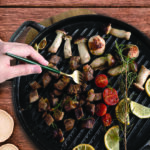5-SOGA 2X 28cm Ribbed Cast Iron Frying Pan Skillet Coating Steak Sizzle Platter
