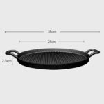 6-SOGA 2X 28cm Ribbed Cast Iron Frying Pan Skillet Coating Steak Sizzle Platter