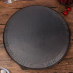 4-SOGA 33CM Reversible Round Cast Iron Crepes Pan Baking Cookie Pancake Pizza Bakeware
