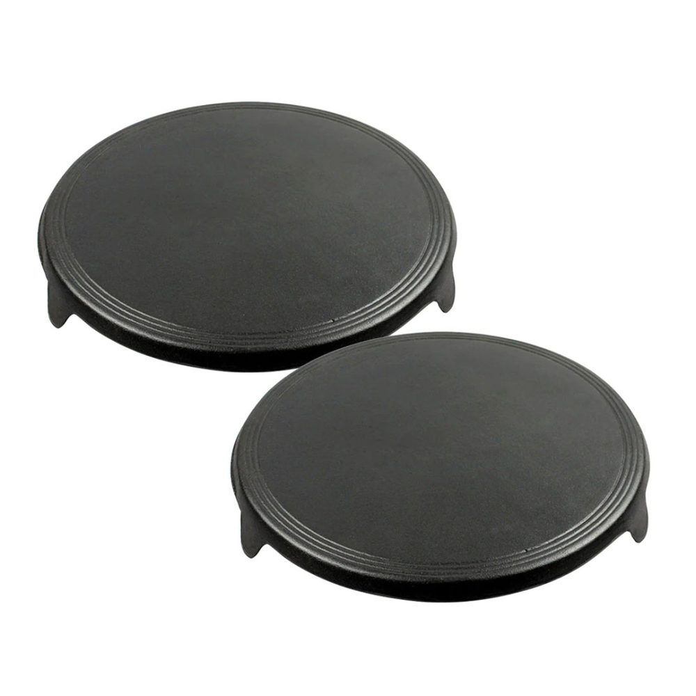 1-SOGA 2X 33CM Reversible Round Cast Iron Induction Crepes Pan Baking Cookie Pancake Pizza Bakeware