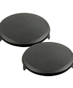 1-SOGA 2X 33CM Reversible Round Cast Iron Induction Crepes Pan Baking Cookie Pancake Pizza Bakeware