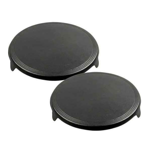 1-SOGA 2X 33CM Reversible Round Cast Iron Induction Crepes Pan Baking Cookie Pancake Pizza Bakeware
