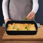 8-SOGA 33cm Cast Iron Rectangle Bread Cake Baking Dish Lasagna Roasting Pan