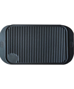 1-SOGA 47cm Cast Iron Ridged Griddle Hot Plate Grill Pan BBQ Stovetop