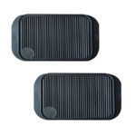 1-SOGA 2X 47cm Cast Iron Ridged Griddle Hot Plate Grill Pan BBQ Stovetop