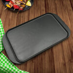3-SOGA 2X 47cm Cast Iron Ridged Griddle Hot Plate Grill Pan BBQ Stovetop