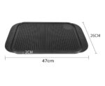 5-SOGA 2X 47cm Cast Iron Ridged Griddle Hot Plate Grill Pan BBQ Stovetop