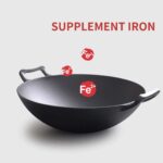 5-SOGA 2X 36CM Commercial Cast Iron Wok FryPan with Wooden Lid Fry Pan