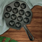 2-SOGA 18CM Cast Iron Takoyaki Fry Pan Octopus Balls Maker 12 Hole Cavities Grill Mold