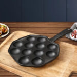 4-SOGA 18CM Cast Iron Takoyaki Fry Pan Octopus Balls Maker 12 Hole Cavities Grill Mold