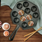 7-SOGA 18CM Cast Iron Takoyaki Fry Pan Octopus Balls Maker 12 Hole Cavities Grill Mold