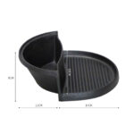 6-SOGA 2 in 1 Cast Iron Ribbed Fry Pan Skillet Griddle BBQ and Steamboat Hot Pot