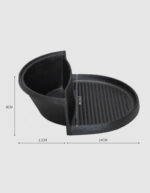 6-SOGA 2X 2 in 1 Cast Iron Ribbed Fry Pan Skillet Griddle BBQ and Steamboat Hot Pot