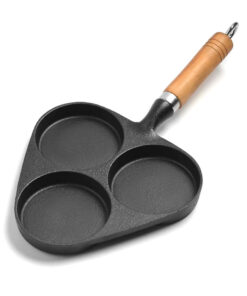 1-SOGA 3 Mold Cast Iron Breakfast Fried Egg Pancake Omelette Fry Pan