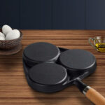 4-SOGA 3 Mold Cast Iron Breakfast Fried Egg Pancake Omelette Fry Pan