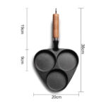 5-SOGA 3 Mold Cast Iron Breakfast Fried Egg Pancake Omelette Fry Pan