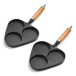 1-SOGA 2X 3 Mold Cast Iron Breakfast Fried Egg Pancake Omelette Fry Pan