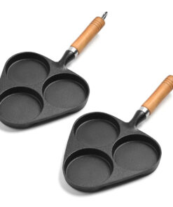 1-SOGA 2X 3 Mold Cast Iron Breakfast Fried Egg Pancake Omelette Fry Pan