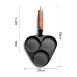 5-SOGA 2X 3 Mold Cast Iron Breakfast Fried Egg Pancake Omelette Fry Pan