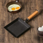 2-SOGA Cast Iron Tamagoyaki Japanese Omelette Egg Frying Skillet Fry Pan Wooden Handle