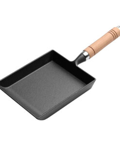 1-SOGA Cast Iron Tamagoyaki Japanese Omelette Egg Frying Skillet Fry Pan Wooden Handle