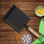 4-SOGA Cast Iron Tamagoyaki Japanese Omelette Egg Frying Skillet Fry Pan Wooden Handle