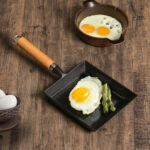5-SOGA Cast Iron Tamagoyaki Japanese Omelette Egg Frying Skillet Fry Pan Wooden Handle