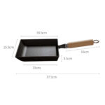 6-SOGA Cast Iron Tamagoyaki Japanese Omelette Egg Frying Skillet Fry Pan Wooden Handle
