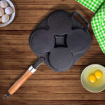 3-SOGA 4 Mold Cast Iron Breakfast Fried Egg Pancake Omelette Fry Pan