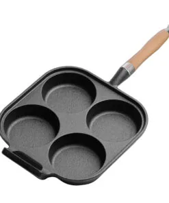 1-SOGA 4 Mold Cast Iron Breakfast Fried Egg Pancake Omelette Fry Pan