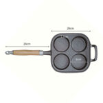 7-SOGA 4 Mold Cast Iron Breakfast Fried Egg Pancake Omelette Fry Pan