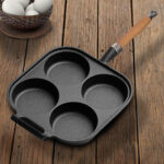 8-SOGA 4 Mold Cast Iron Breakfast Fried Egg Pancake Omelette Fry Pan