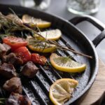 7-SOGA 30cm Ribbed Cast Iron Frying Pan Skillet Coating Steak Sizzle Platter