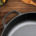 4-SOGA 2X 29cm Round Cast Iron Frying Pan Skillet Steak Sizzle Platter with Helper Handle