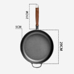 5-SOGA 2X 29cm Round Cast Iron Frying Pan Skillet Steak Sizzle Platter with Helper Handle