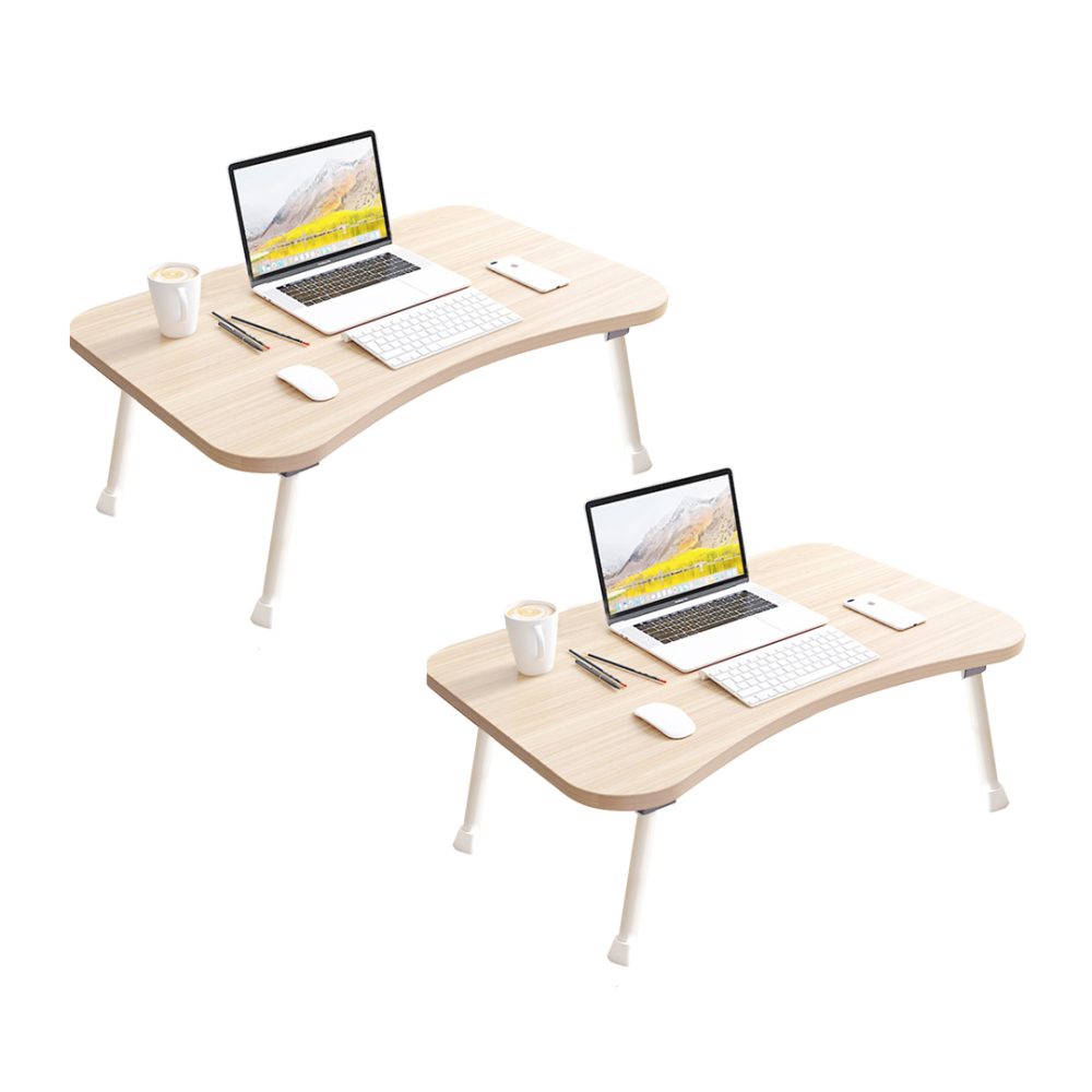 1-SOGA 2X Beige Portable Bed Table Adjustable Foldable Bed Sofa Study Table Laptop Mini Desk Breakfast Tray Home Decor