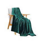 1-SOGA Dark GreenThrow Blanket Warm Cozy Striped Pattern Thin Flannel Coverlet Fleece Bed Sofa Comforter