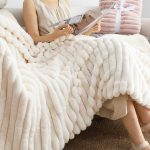 6-SOGA 150x200cm Throw Blanket Pearl White Premium Milk Velvet Luxuriously Soft Cozy Bedding