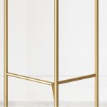 5-SOGA 2 Layer 42cm Gold Metal Plant Stand with Pink Flower Pot Holder Corner Shelving Rack Indoor Display