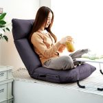 2-SOGA Grey Lounge Recliner Lazy Sofa Bed Tatami Cushion Collapsible Backrest Seat Home Office Decor