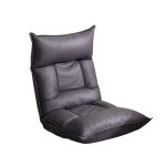 1-SOGA Grey Lounge Recliner Lazy Sofa Bed Tatami Cushion Collapsible Backrest Seat Home Office Decor
