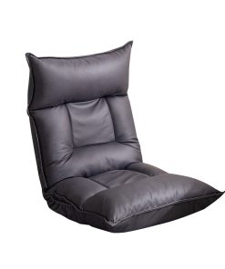 1-SOGA Grey Lounge Recliner Lazy Sofa Bed Tatami Cushion Collapsible Backrest Seat Home Office Decor