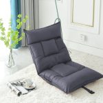 5-SOGA Grey Lounge Recliner Lazy Sofa Bed Tatami Cushion Collapsible Backrest Seat Home Office Decor