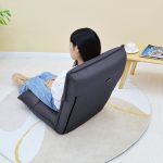 8-SOGA Grey Lounge Recliner Lazy Sofa Bed Tatami Cushion Collapsible Backrest Seat Home Office Decor