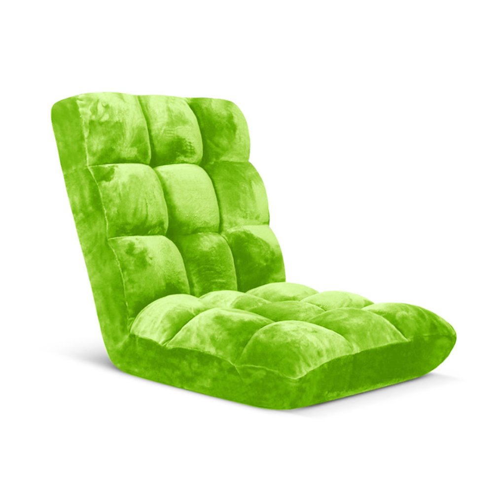 1-SOGA Floor Recliner Folding Lounge Sofa Futon Couch Folding Chair Cushion Green